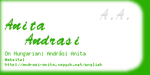 anita andrasi business card